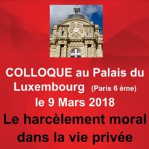 Colloque: Harcèlement moral dans la vie privée – Conséquences sur les enfants