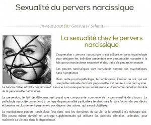 Sexualité du pervers narcissique